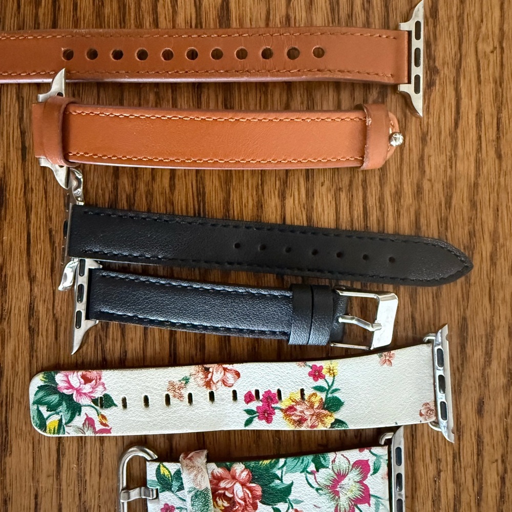 Floral and Solid Watch Bands Set